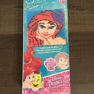 Disney Princess Ariel Little Mermaid Latch Hook 12 x 12" New In Box Sealed
